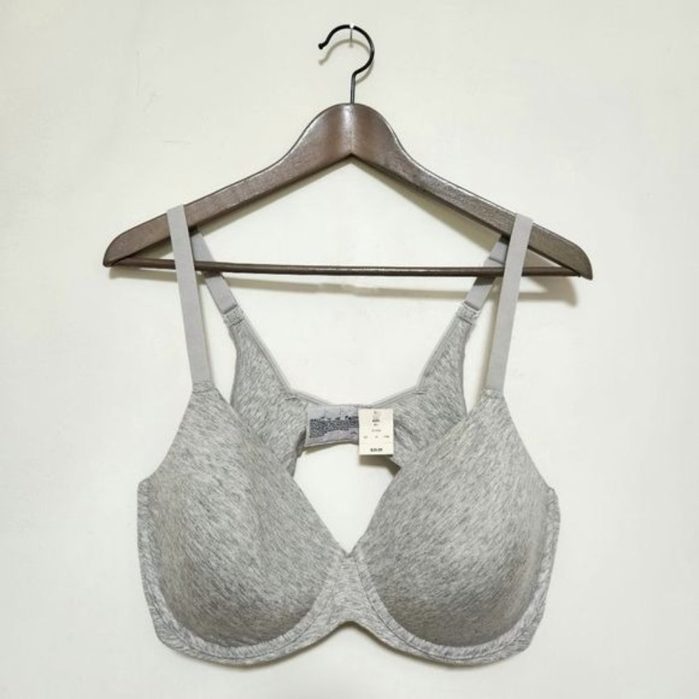 Bali Light Heather Gray Cloth Underwire Adjustable Semi Padded Bra 42D - Picture 3 of 6